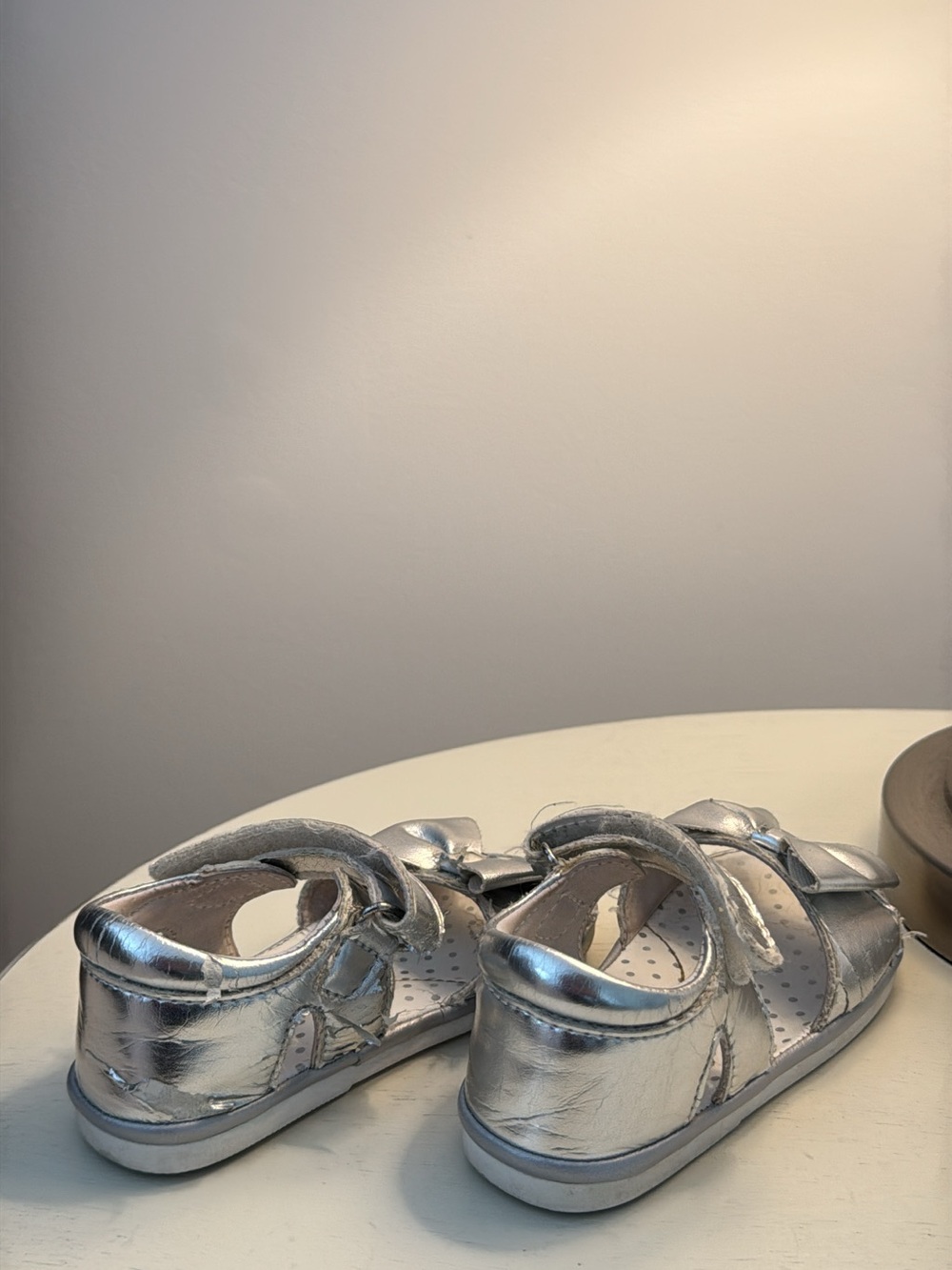 Kids Silver Metallic Closed-Toe Sandals